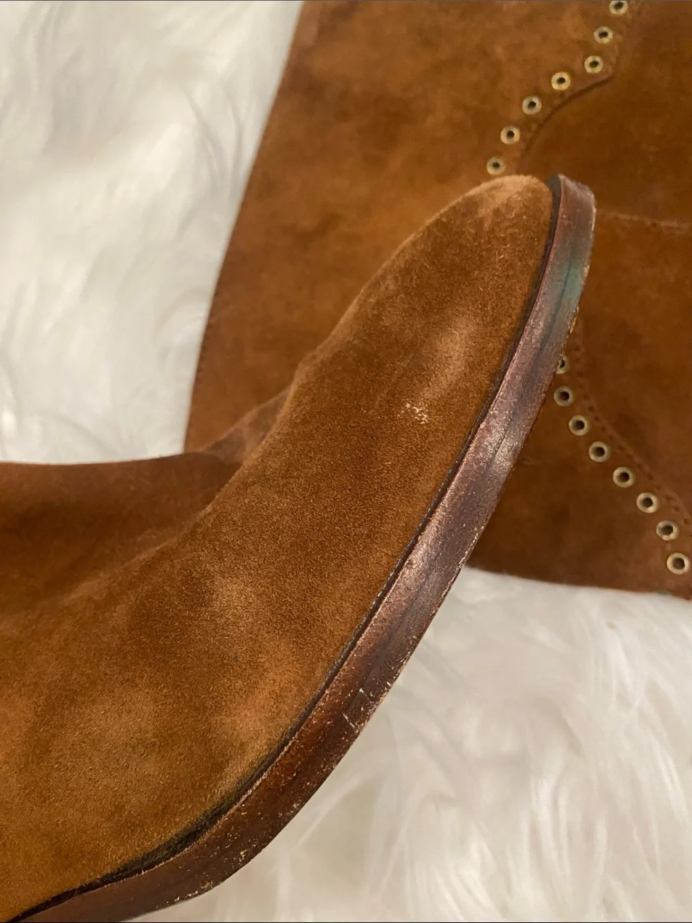 Frye Chestnut Brown Suede Over-the-Knee Western Boots